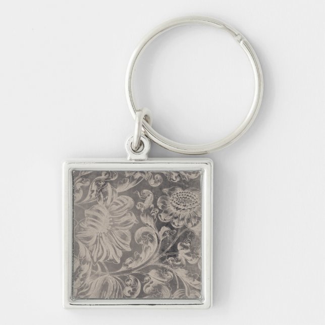 Aged Floral Key Ring (Front)