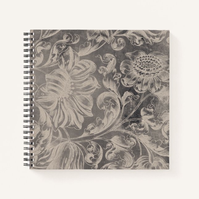 Aged Floral Notebook (Front)