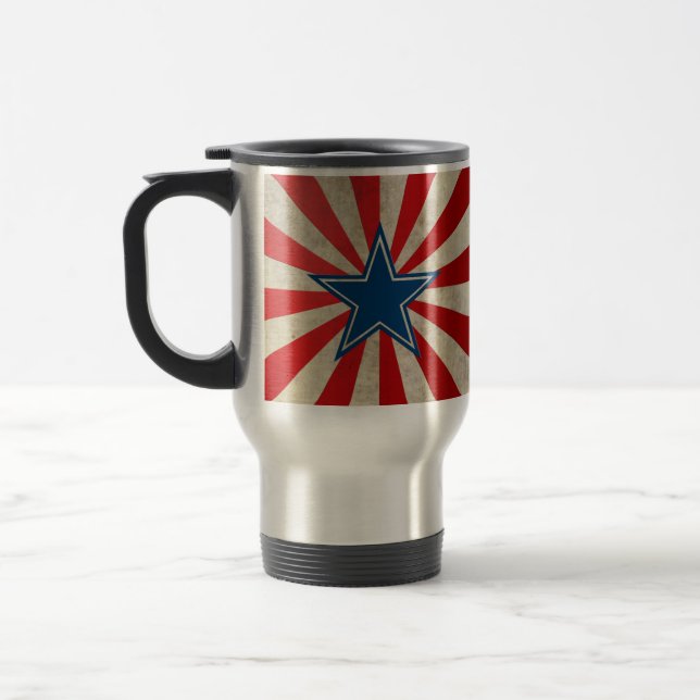Aged Glory - Red, White and Blue Travel Mug (Left)