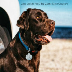 Aged Granite  Pet ID Tag