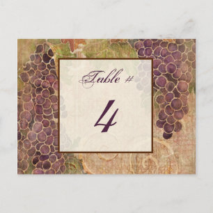 Aged Grape Vineyard Table Number Card