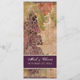 Aged Grape Vineyard Wedding Program Programme