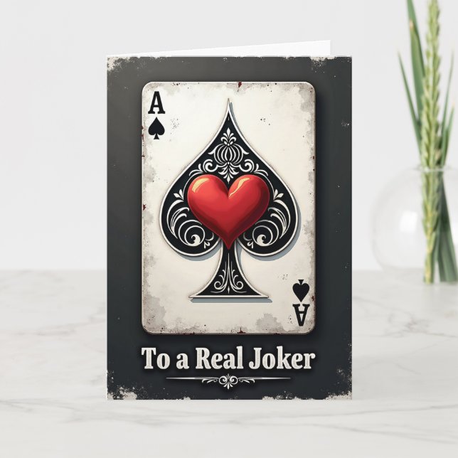Aged Heart Birthday Card (Front)