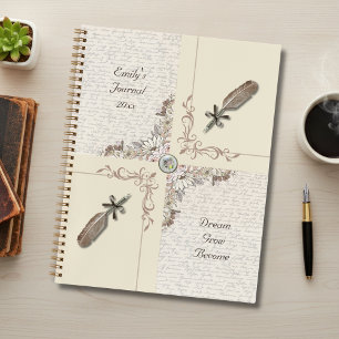 Aged Ivory Typography Book Lover Journal