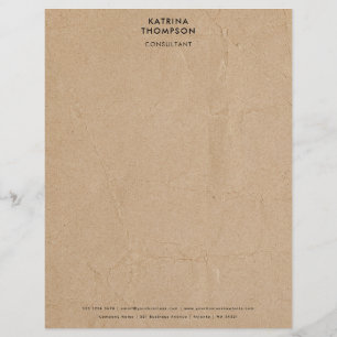 Aged Kraft Paper Minimalist Business Corporate  Custom Letterhead
