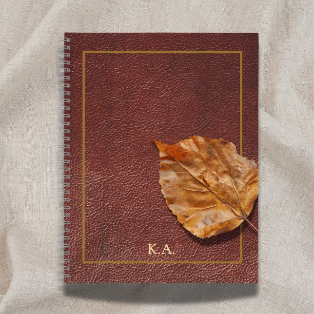 Aged Leather-Look Journal with Autumn Leaf (Creator Uploaded)