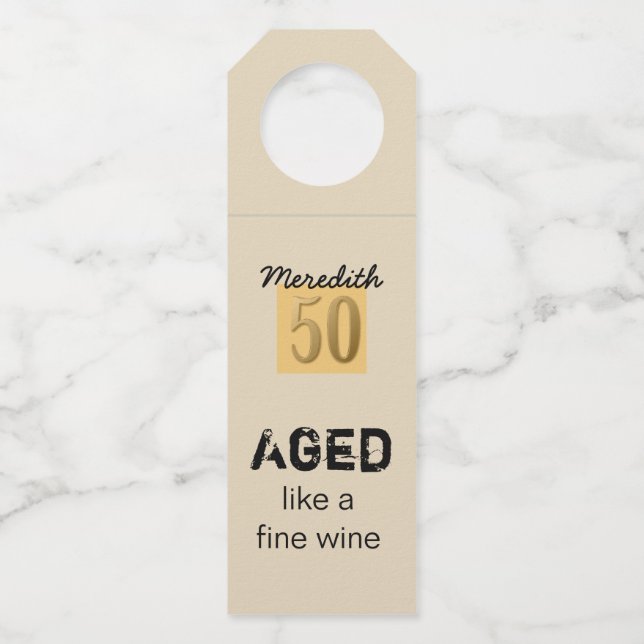 Aged like a Fine Wine Bottle Tag (Front)