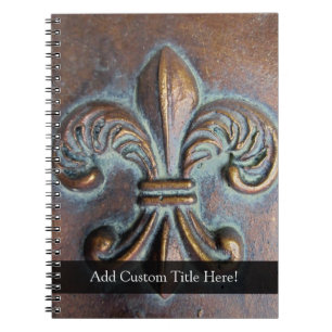 Aged-Look Fleur de Lis Spiral Notebook