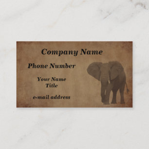 Aged Paper - Elephant Business Card