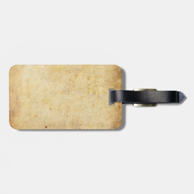 Aged Paper Luggage Tag (Back Horizontal)