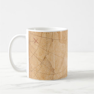 aged pirates treasure map backgroundmap,treasure,v coffee mug