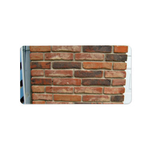 Aged Red Brick Wall Texture Label