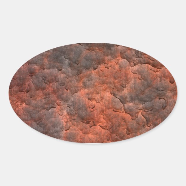 Aged Rusted Metal Oval Sticker (Front)