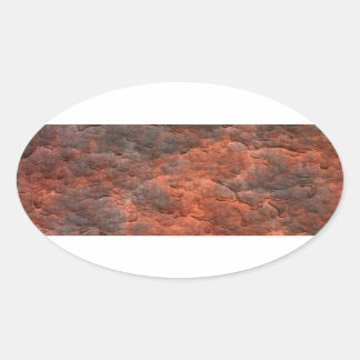 Aged Rusted Metal Oval Sticker