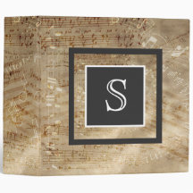Aged Sheet Music Paper Monogram