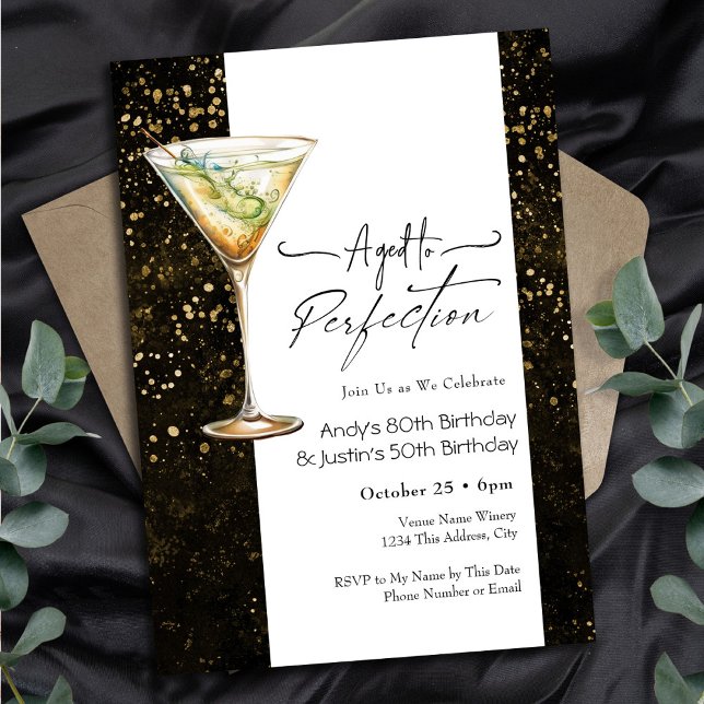 Aged to Perfect Double Adult Birthday Invitation (Creator Uploaded)