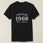 Aged to perfection 1968 men's 50th Birthday shirt<br><div class="desc">Aged to perfection born in 1968 men's 50th Birthday t shirt. Funny quote tee shirt for 50 year old men. Change age year accordingly. Vintage retro style typography design with year of birth number template. Add your own custom date. Personalizable year / established number. Cool surprise Birthday party gift idea...</div>