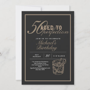 Aged to Perfection 50th Birthday Whiskey Party  Invitation