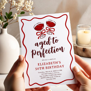 Aged to Perfection Adult Birthday Invitation