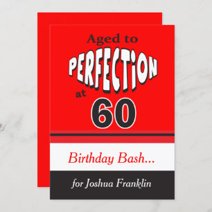 Aged to Perfection at 60   60th Birthday Invitation