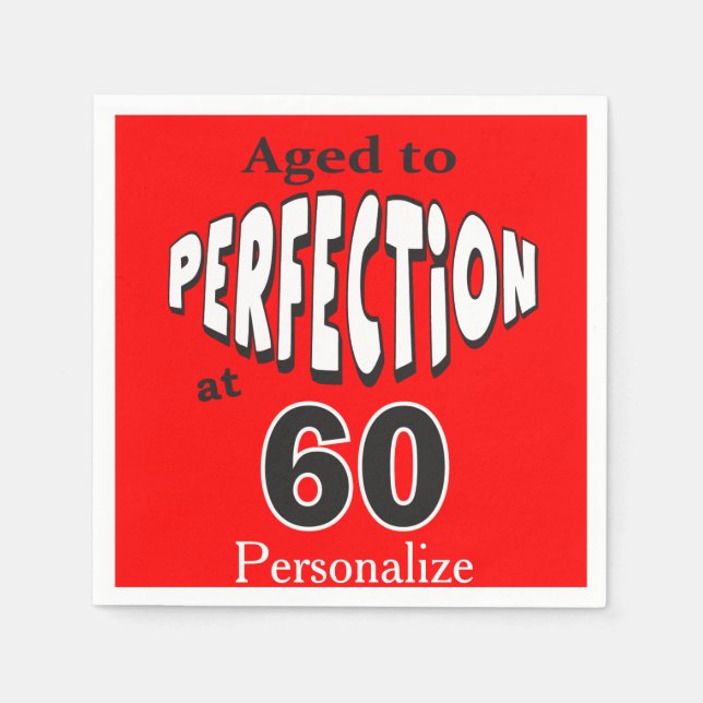 Aged to Perfection at 60 | 60th Birthday Napkin (Front)