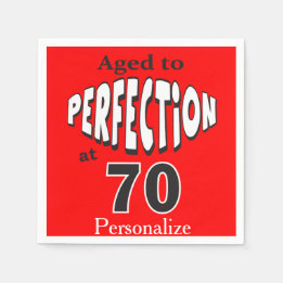 Aged to Perfection at 70 | 70th Birthday Napkin