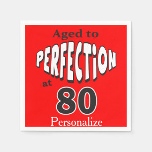 Aged to Perfection at 80 80th Birthday Napkin