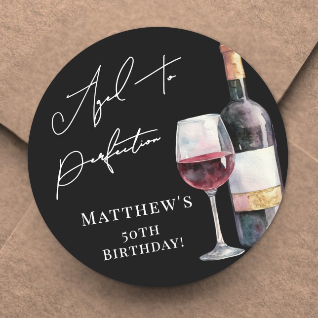 Aged To Perfection Birthday Classic Round Sticker (Aged To Perfection Birthday Classic Round Sticker)