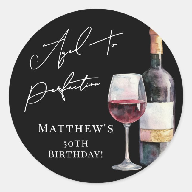 Aged To Perfection Birthday Classic Round Sticker (Front)