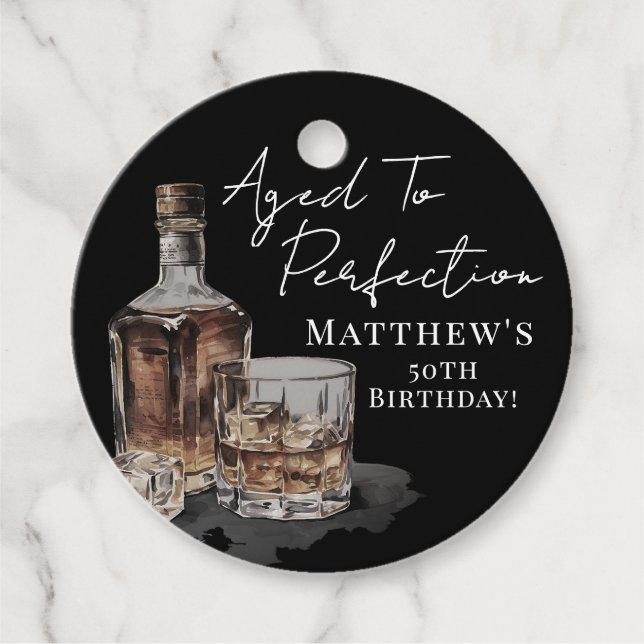 Aged To Perfection Birthday Favour Tags (Front)
