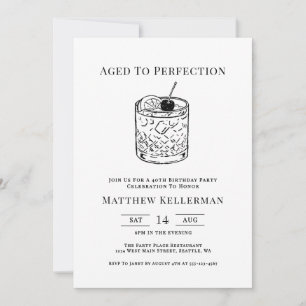Aged To Perfection Birthday Party Invitation