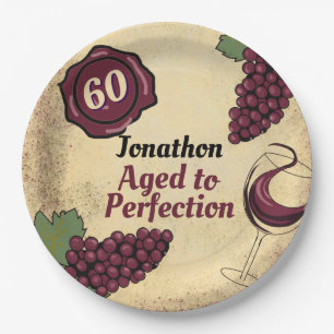 Aged to perfection birthday party wine tasting  paper plate