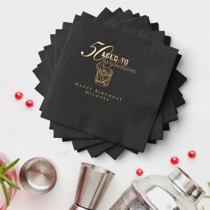 Aged to Perfection Cocktail 50th Birthday Party Foil Napkins