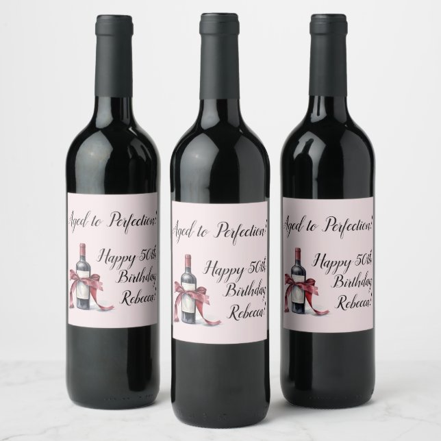 Aged to Perfection Customisable Wine Birthday Label (Bottles)