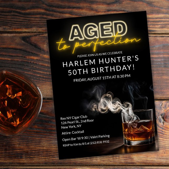 Aged to Perfection Drink Birthday Invitation (Creator Uploaded)