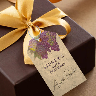Aged to Perfection Elegant Wine Theme Thank You Gift Tags