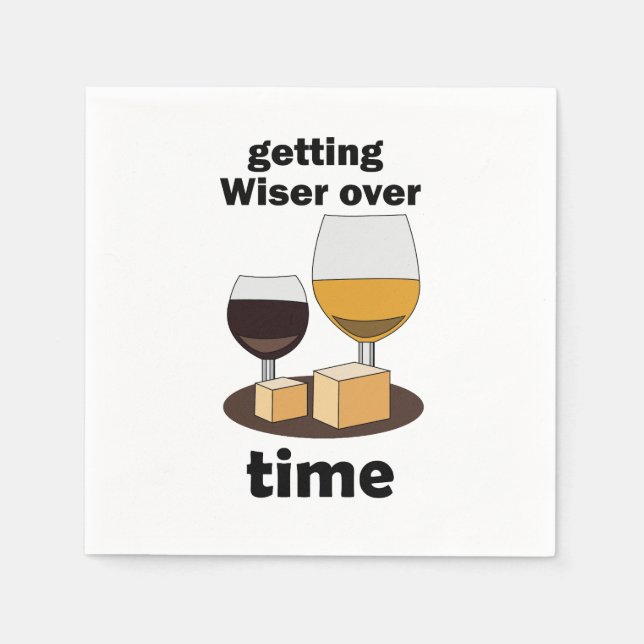 Aged To Perfection Getting Wiser Over Time Party Napkin (Front)