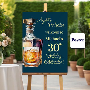 Aged to Perfection Men 30th Whiskey Birthday Poster