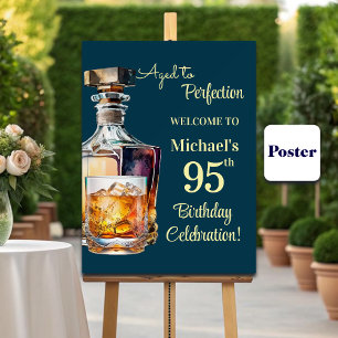 Aged to Perfection Men 95th Whiskey Birthday Poster