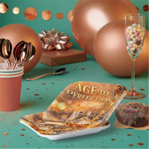 Aged To Perfection Men’s Birthday Party Paper Plate