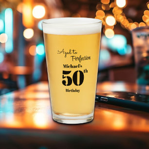 Aged to Perfection Men's 50th Birthday Glass