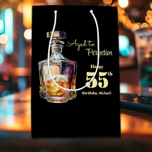 Aged to Perfection Men's 55th Whiskey Birthday Medium Gift Bag
