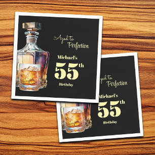 Aged to Perfection Men's 55th Whiskey Birthday  Napkin