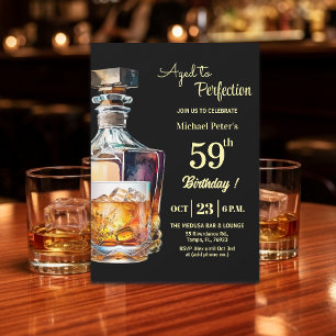 Aged to Perfection Men's 59th Whiskey Birthday  Invitation