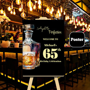Aged to Perfection Men's 65th Whiskey Birthday Poster