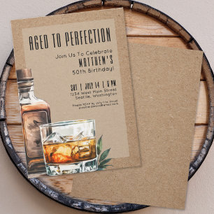 Aged To Perfection Men's Birthday Party Invitation