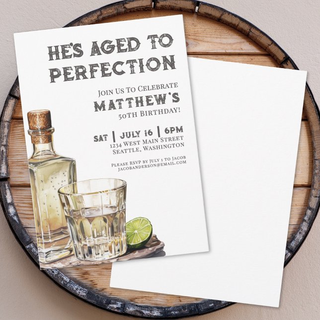 Aged To Perfection Men's Birthday Party Invitation (Aged To Perfection Men's Birthday Party Invitation)