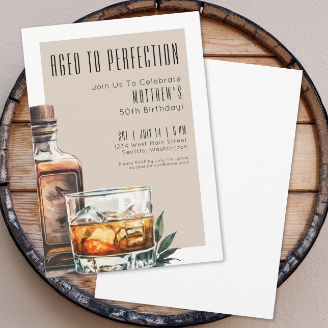 Aged To Perfection Men's Birthday Party Invitation (Aged To Perfection Men's Birthday Party Invitation)