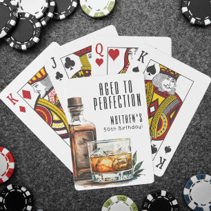 Aged To Perfection Men's Birthday Whiskey Playing Cards