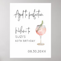 Aged to Perfection Party Welcome Sign Digital